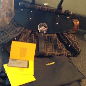 Fendi Black and Brown Monogram Handbag